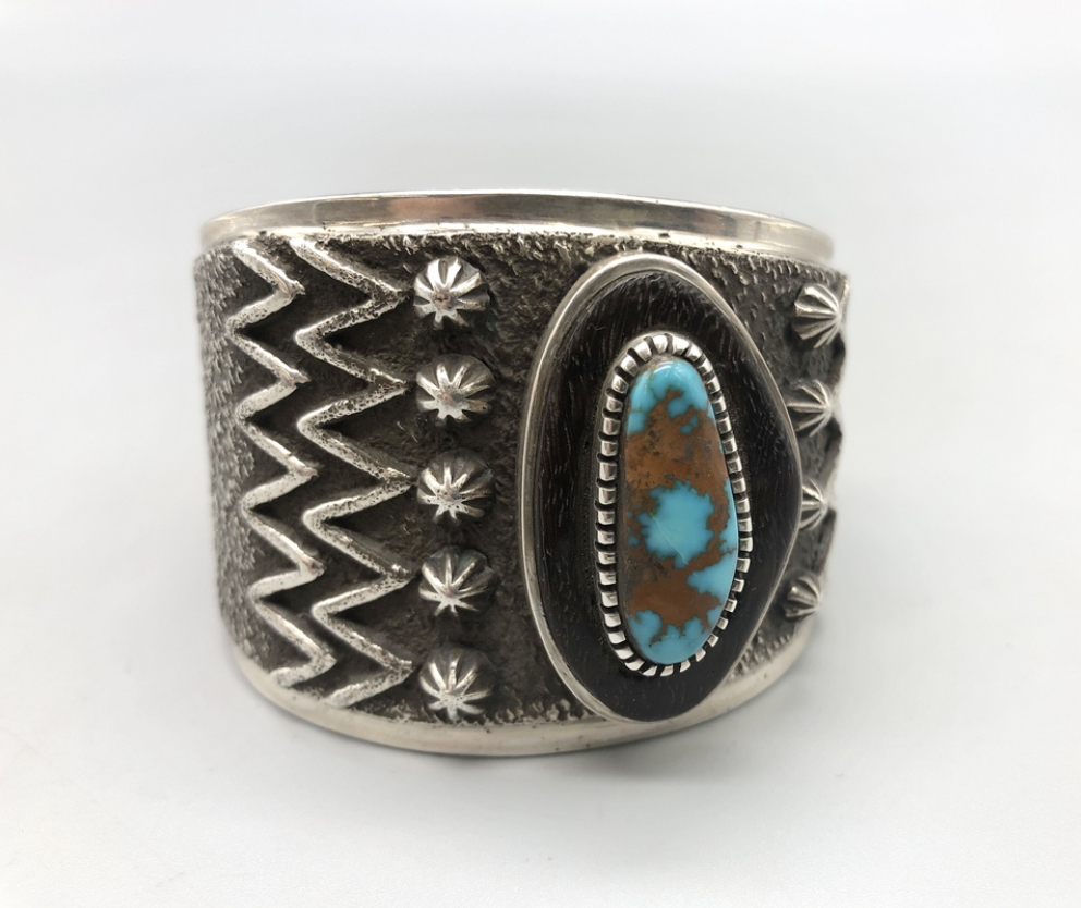 Stunning Turquoise & Sterling Silver Bracelet by Edison Cummings
