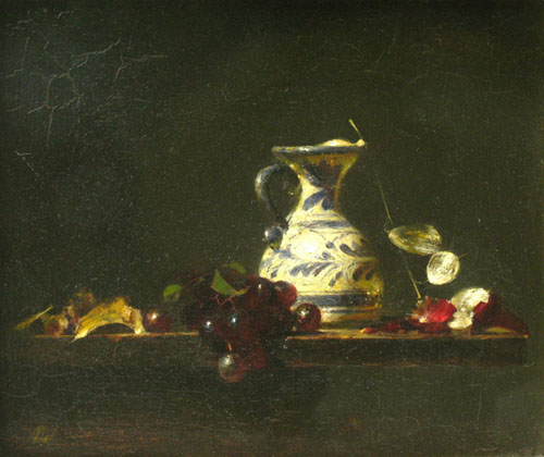 Mexican Pitcher with Grapes & Silver Dollars