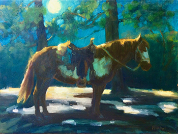 Paint Horse in Moonlight