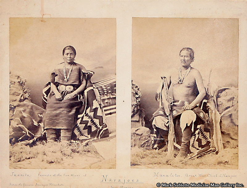 Original Research Photograph of Juanita and Manuelito Navajo, 1870