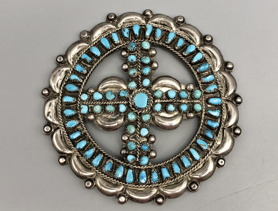 Stunning Large Vintage Turquoise Cluster Pin/Brooch