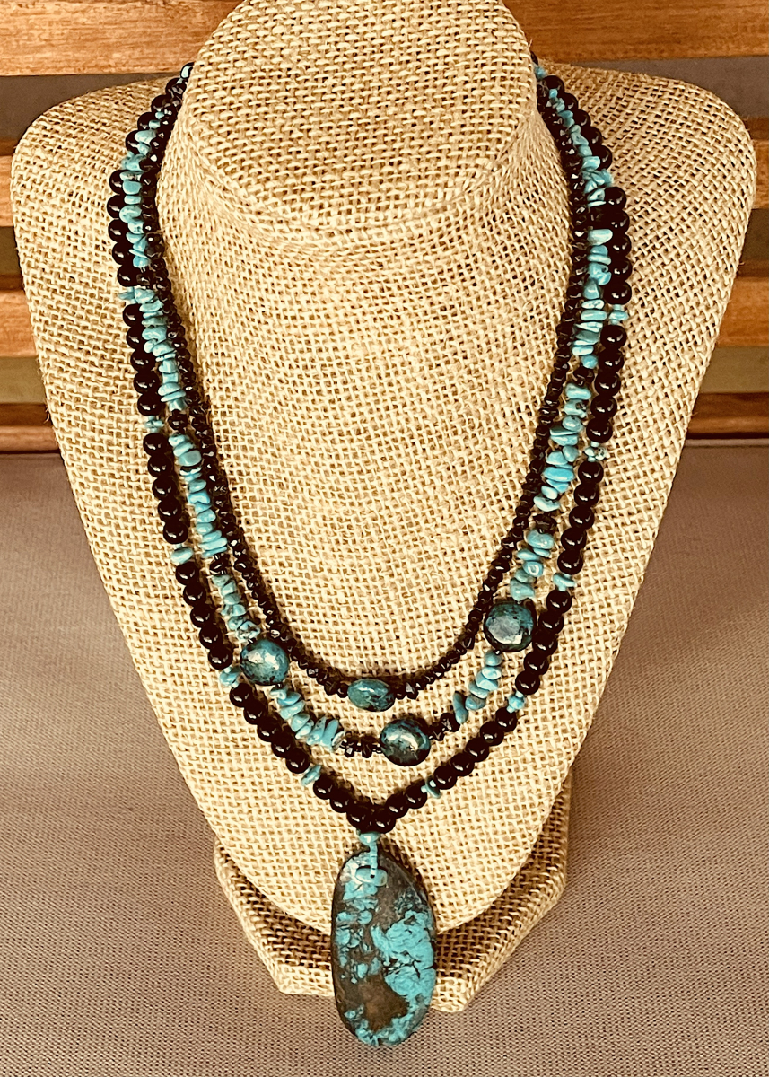 New Mexico Swirl, 3 strand necklace