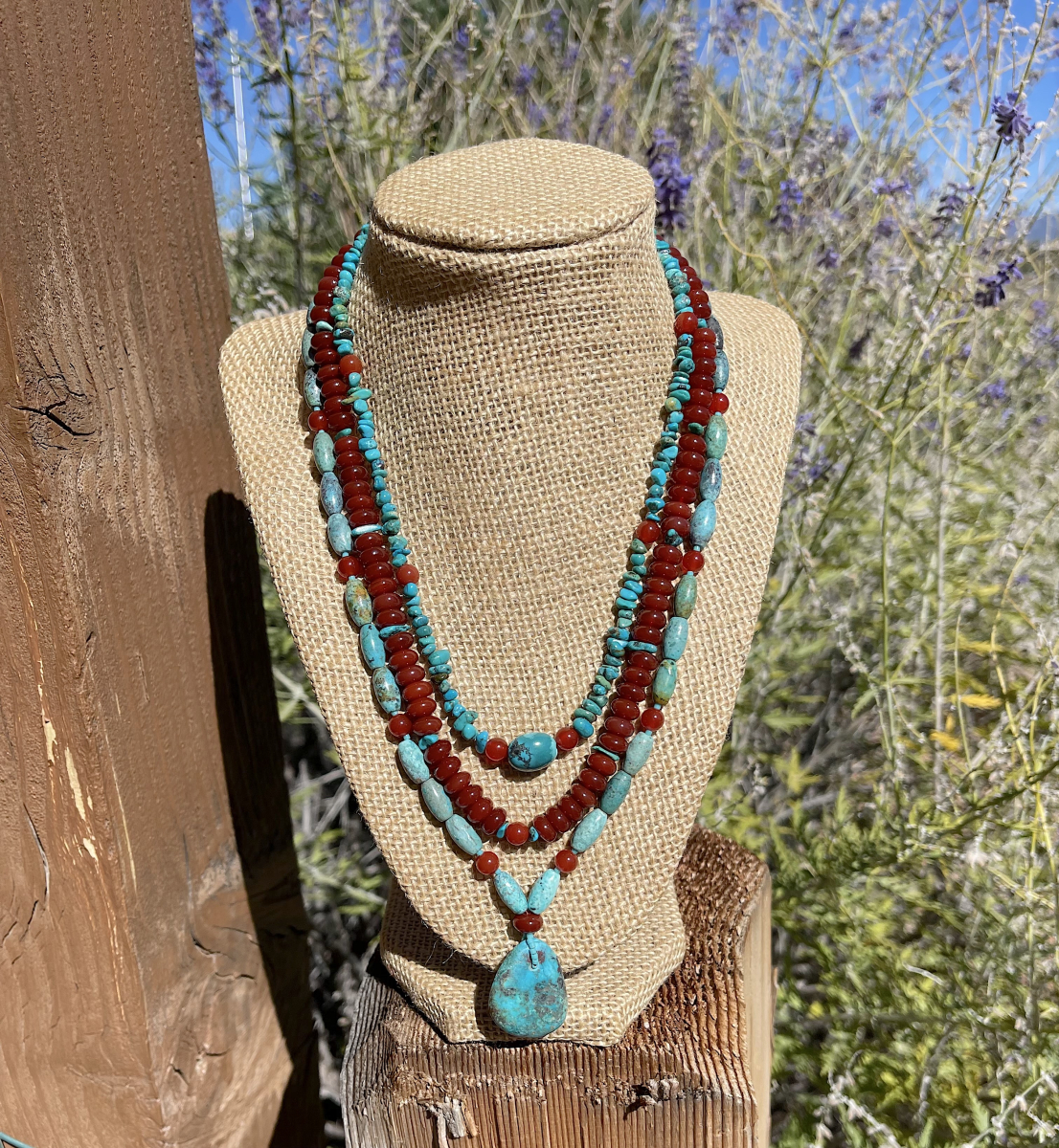 Southwestern, 3 strand necklace and matching bracelet