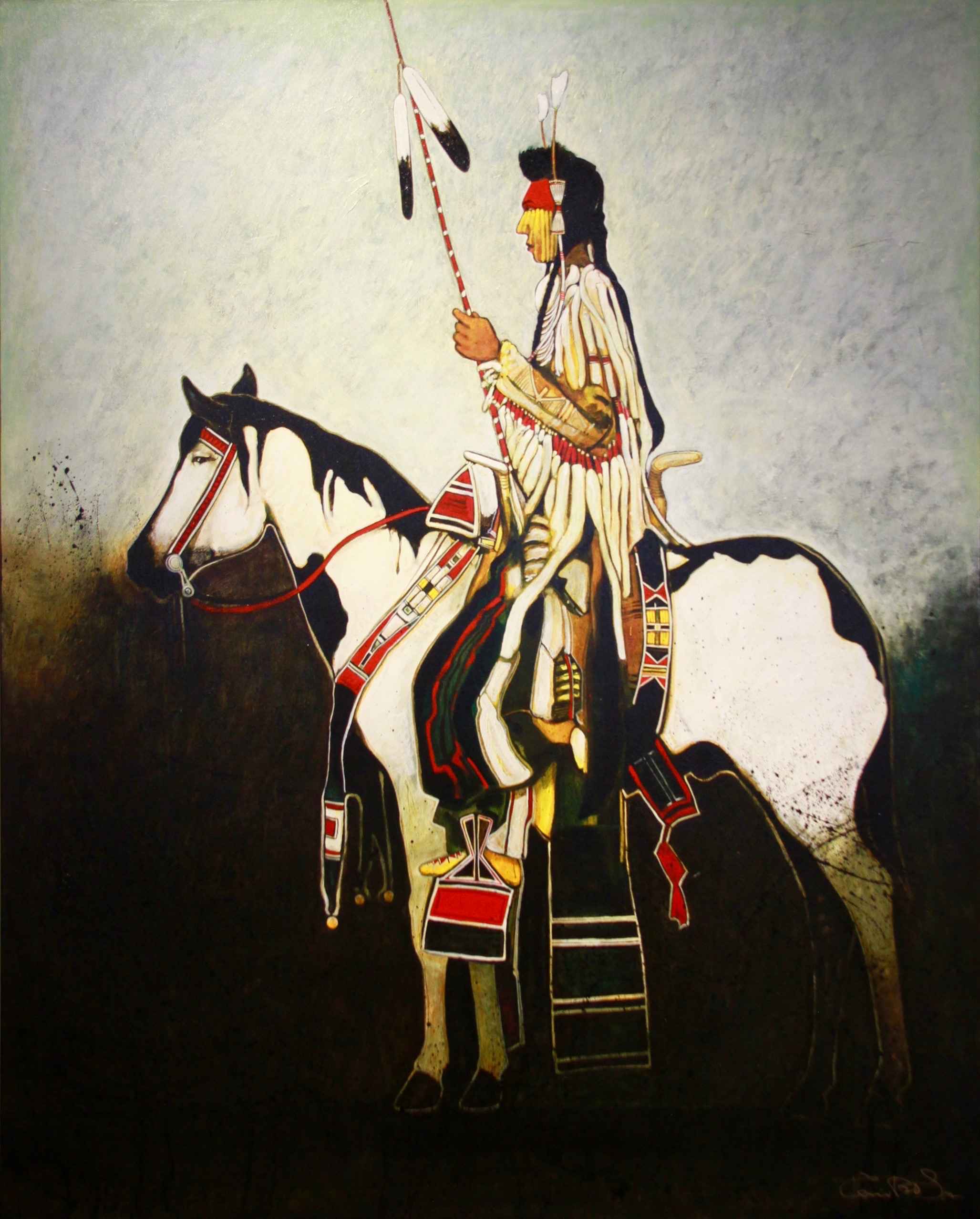 Crow Man On War Horse
