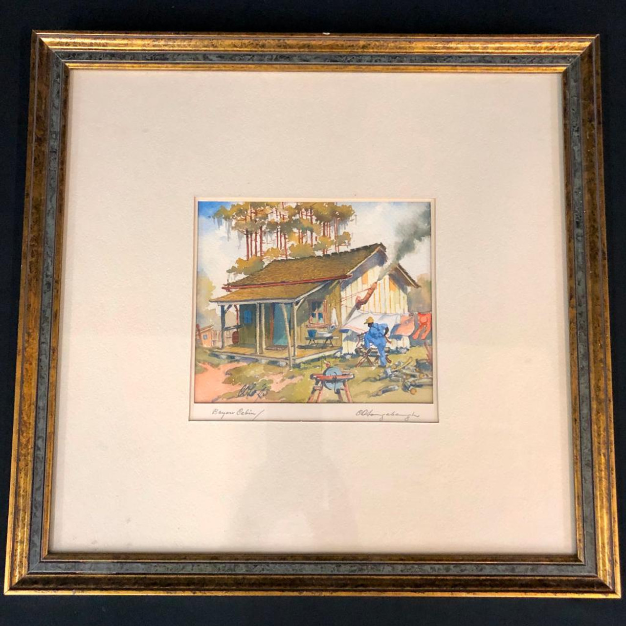 "Bayou Cabin" - Original Watercolor by Charles Oglesby Longabaugh