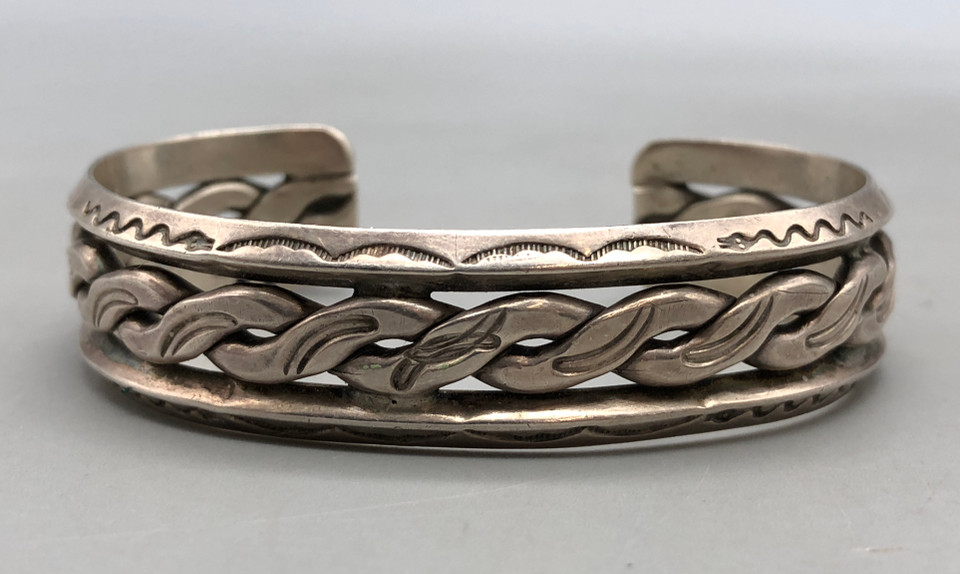 Older Handmade Coin Silver Marked Bracelet